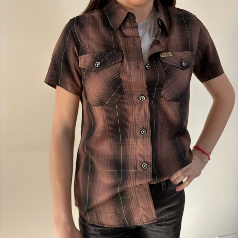 Dickies Brown Checkered Button-Up Shirt